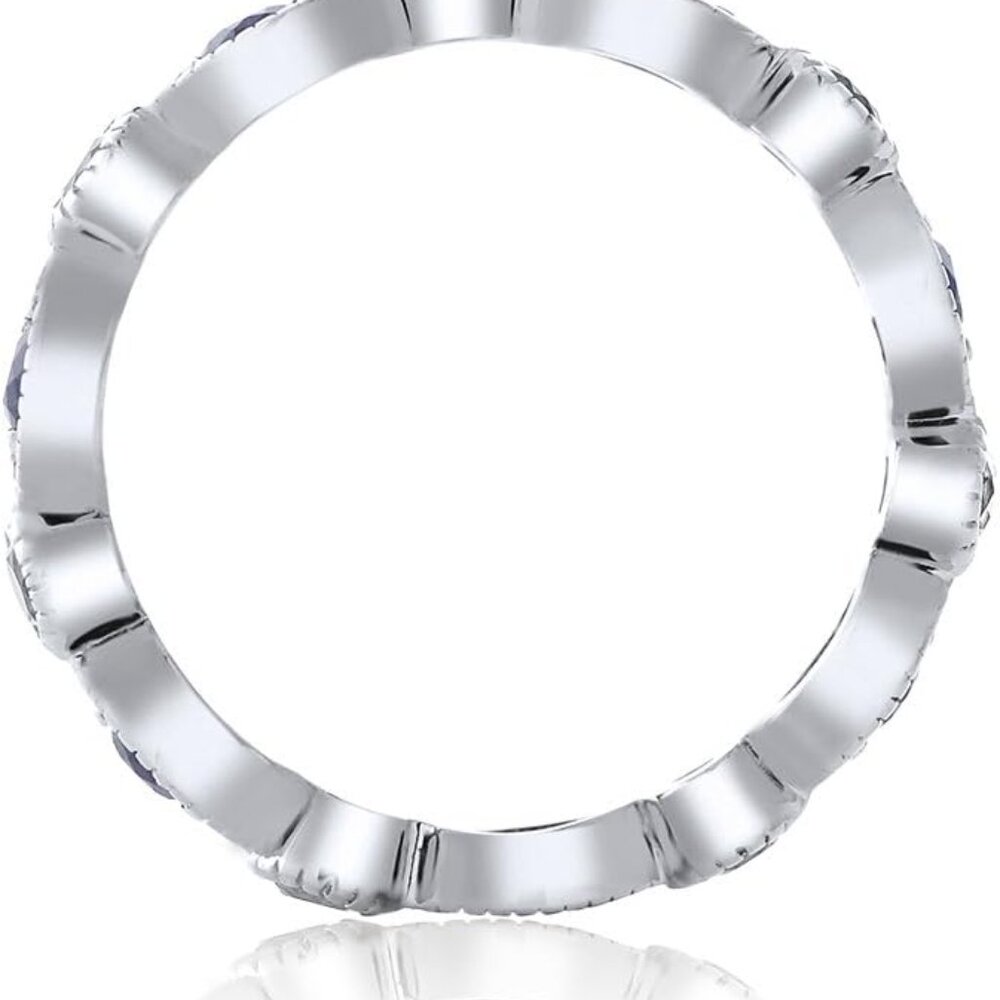 925 Sterling Silver Stackable Eternity Ring With … - image 4